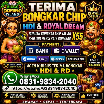Terima Bongkaran Chip Higgs domino Island Amanah dan terpercaya Wa 083198342040