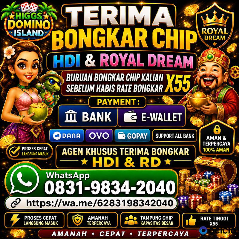 Terima Bongkaran Chip Higgs domino Island Amanah dan terpercaya Wa 083198342040