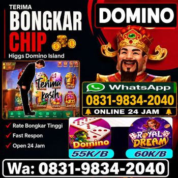 KHUSUS TERIMA BONGKAR CHIP DOMINO ISLAND HIGGS 🔥 BUKA 24JAM WA:0831-9834-2040