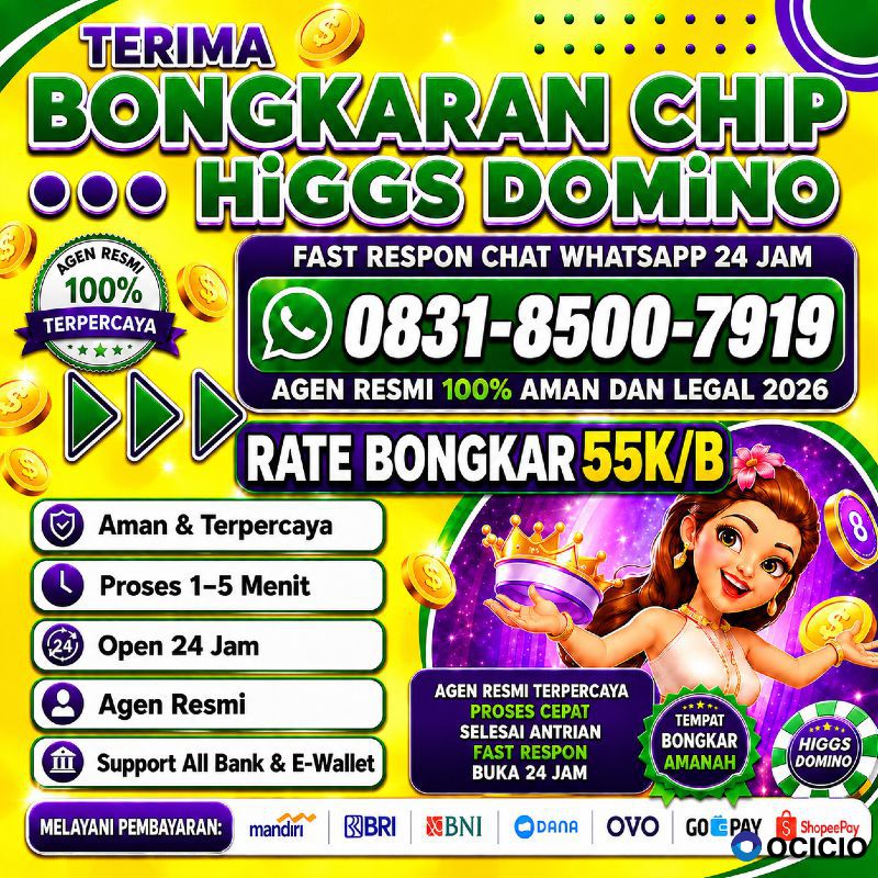 Terima Bongkaran Chip Higgs domino Island Amanah dan terpercaya Wa 083185007919