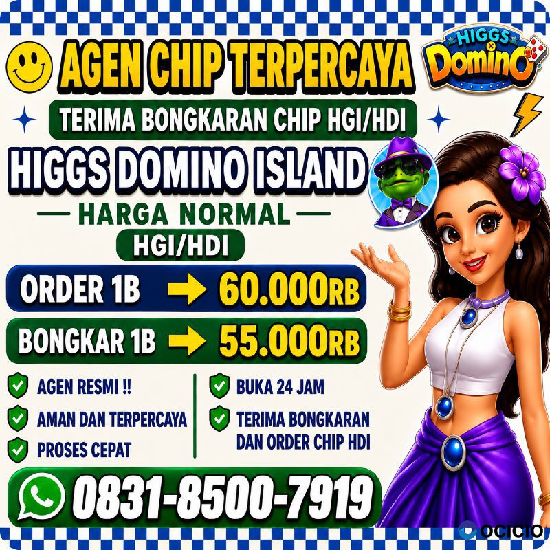 TERIMA BONGKAR CHIP HDI HIGGS DOMINO ISLAND JUAL BELI CHIP HDI WA 083185007919