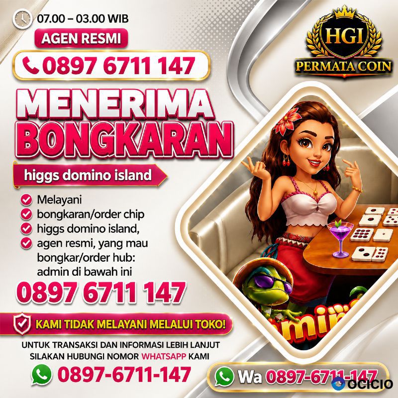 Agen terima bongkaran chip higgs domino island amanah dan tepercaya agen bongkar