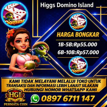 Khusus terima bongkaran chip higgs domino island amanah dan tepercaya 💯 aman