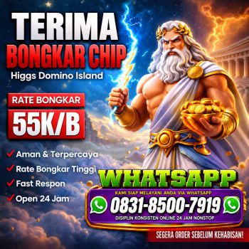 KHUSUS TERIMA BONGKAR CHIP DOMINO ISLAND HIGGS 🔥 BUKA 24JAM WA:0831-8500-7919
