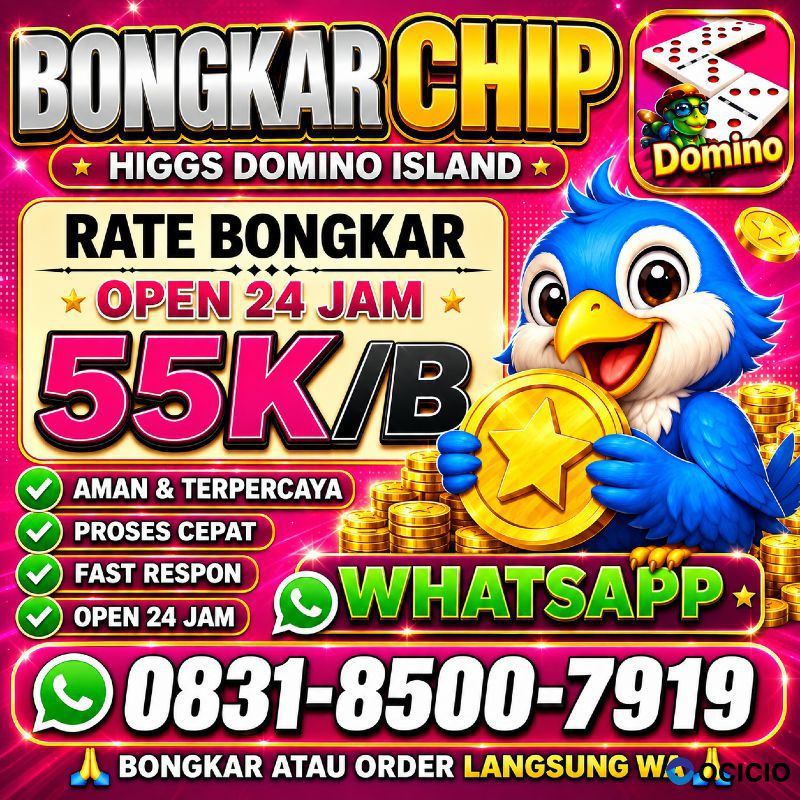 KHUSUS TERIMA BONGKAR CHIP DOMINO ISLAND HIGGS 🔥 BUKA 24JAM WA:0831-8500-7919