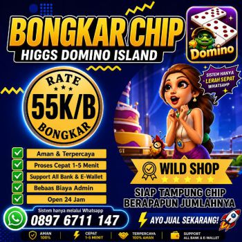 KHUSUS TERIMA BONGKARAN CHIP HIGGS DOMINO ISLAND AMANAH PROSES CEPAT