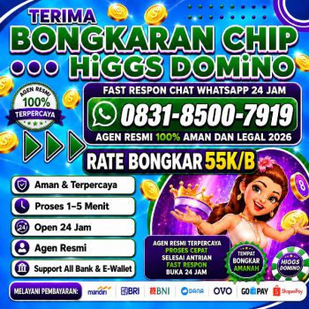 TERIMA BONGKAR CHIP HDI HIGGS DOMINO ISLAND DAN ROYAL DREAM WA 0831-8500-7919