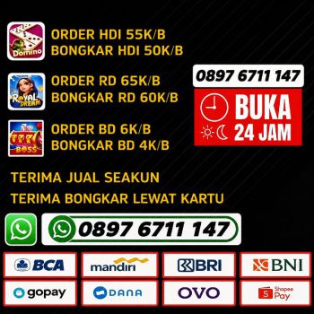 TERIMA BONGKARAN CHIP HIGGS DOMINO ISLAND AMANAH PROSES DETIKAN