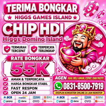 KHUSUS TERIMA BONGKAR CHIP DOMINO ISLAND HIGGS 🔥 BUKA 24JAM WA:0831-8500-7919