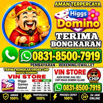 KHUSUS TERIMA BONGKAR CHIP DOMINO ISLAND HIGGS 🔥 BUKA 24JAM WA:0831-8500-7919